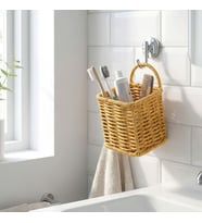 Kare Hasır Dokulu Plastik Rattan Kaşıklık &amp;amp; Çatallık – Askılı Kendiliğinden Tutmalı Çok Amaçlı Mutfak Organizeri (5680)