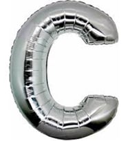 Folyo C Harfi Balon - Gümüş Renk (40 inç / 100 cm)
