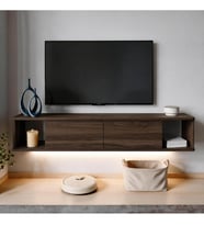 İnarch Dizayn Twist Led Işıklı Duvara Monte TV Sehpası - 2 Kapaklı