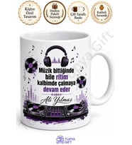 DJ Hediyesi Kişiye Özel Baskılı Kupa Bardak DJ Müzik Temalı Hediye