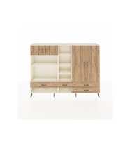 Arges Dolap 12 Raflı 4 Çekmeceli 4 Kapaklı 220x30x163 Aytaşı-Çam