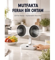 Ayarlanabilir Çift Fan Başlıklı Şarjlı Masa Vantilatörü