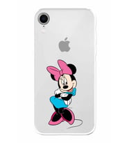 Apple iPhone XR Uyumlu Kamera Korumalı Tıpalı Kapak Minnie Mouse TasarımlıŞeffaf Kılıf