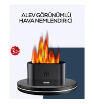 Mey İthalat® Aromatik Oda Kokusu Difüzörü Alev Tasarımlı LED Işıklı Nemlendirici