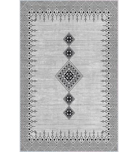 Eliana Home Baskılı, Yıkanabilir Kaymaz Taban Salon Halısı LNA0046-SD1106 100x150 cm (Gri)