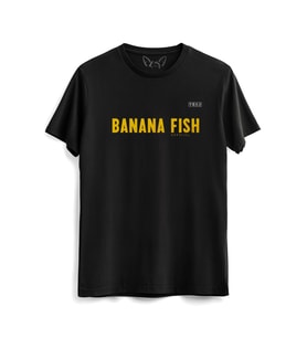 Banana Fish Dijital Baskılı  Siyah Tshirt