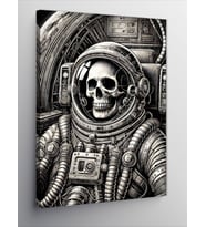 Kanvas Tablo Astronot Ve Kafatası