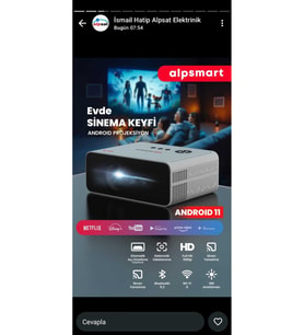 Yüksek Çözünürlüklü 3,30 Mt LED Projeksiyon Eğlence ve Sunum Cihazı