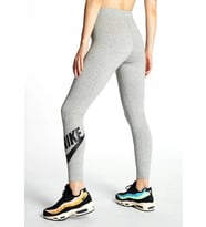 Swoosh Yüksek Bel Pamuklu Bayan Gri Tayt