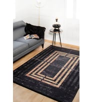 Dijital Kaymaz Yıkanabilir Siyah Modern Salon Halısı Mutfak Halısı Koridor Halısı Yolluk HLN1407
