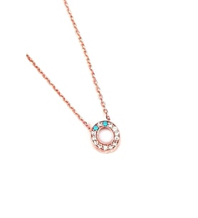 Ö harfi gümüş rose minimal kolye