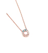 Ö harfi gümüş rose minimal kolye