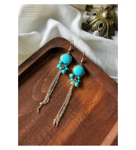 Doğal Taşlı Butik Küpe Kadın
