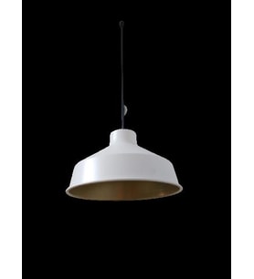 Retro Metal Beyaz içi Gold Dekoratif Tekli Sarkıt Avize Çap:30 cm