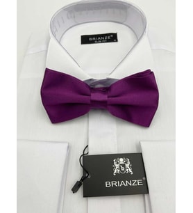 Brianze Mor Düz Renk Saten Papyon 