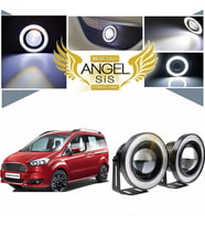 Ford Tourneo Courier Uyumlu, Universal Mercekli Led Angel Sis Farı, 76mm Beyaz Renk