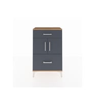 Arges Komodin Tek Raflı 2 Çekmeceli 2 Kapaklı 60x30x96 Çam-Antrasit