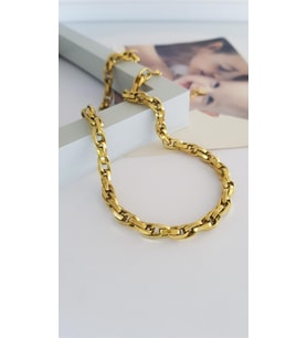 Zincir Çelik Gold Kolye Sns200266