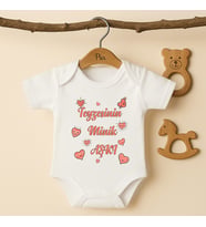 Pia Baby B50 %100 Pamuk Teyzesinin Minik Aşkı Yazılı Tasarlanabilir Bebek Body (Ekru)