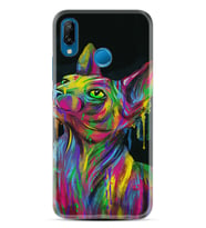 Huawei P20 Lite Mate 10 20 Lite Pro P40 Lite KılıfDesemli Silikon Color Cat 1754