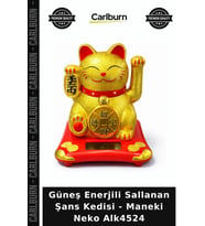 Özel Üretim Japon Hediyelik Dekoratif Ofis Güneş Enerjili Sallanan Şans Kedisi - Maneki Neko Alk4524