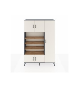 Arges Dolap 11 Raflı 5 Kapaklı 132x30x195 Antrasit-Aytaşı/Çam