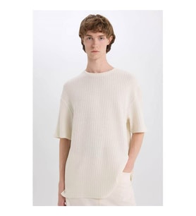 Defacto  Ekru Erkek T-Shirt C2726AX/ER238