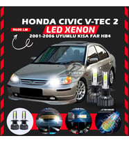 Honda Civic V-TEC 2 2001-2006 Kısa Far Uyumlu Şimşek Etkili Led Xenon Pro Series HB4