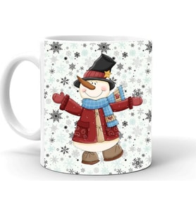 Tanem Yılbası Noel Temalı Baskılı Seramik Beyaz Kupa