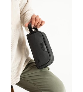 Erkek El Çantası Kanvas Kumaş Suya Dayanıklı Portföy Stil El Çantası Traş Kozmetik Çantası 20*10 Cm