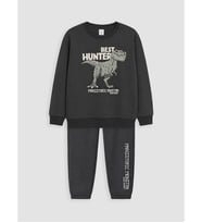 LCW Kids Antrasit Baskılı Erkek Çocuk Sweatshirt Ve Eşofman Altı Takım