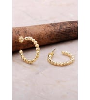 Dorika Altın Yaldızlı 925 Ayar Gümüş 21 Mm Halka Küpe 5030