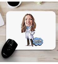 Kadın Doktor Karikatürlü Esprili Mousepad