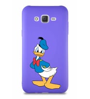 Samsung Galaxy J7 Core Soft Premier Kapak Donald Duck-D Tasarımlı Silikon Kılıf - Mor (Şeffaf)