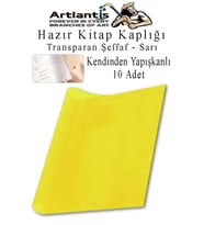 Hazır Kitap Kaplığı Şeffaf Buzlu Sarı 10 Adet 1 Paket Cırtlı Ayarlanabilir Kendinde Yapışkanlı Kaplık Okul Sınıf (Mavi)