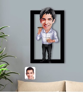 BK Gift Kişiye Özel Baba Karikatürlü 3D Ahşap Tablo-1