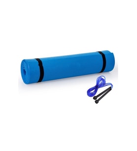 Mavi Pilates Minderi Ve Yoga Egzersiz Matı 6,5mm + Atlama Ipi