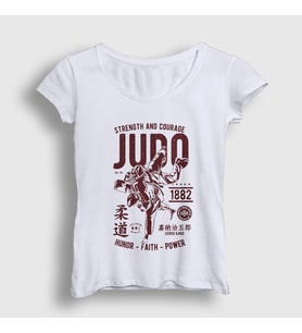 Presmono Kadın Beyaz Kano Jigoro Ufc Mma Judo T-Shirt 502998tt