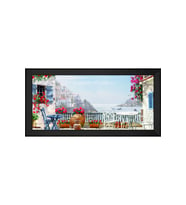 Manzara Temalı Kanvas Tablo 80 x 110 cm Siyah Çerçeve