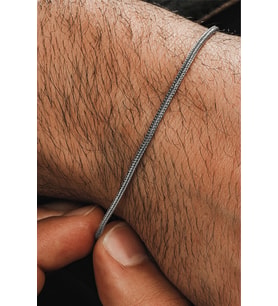 Erkek Gümüş Bileklik - 2mm Tilki Kuyruğu Model Gümüş Bileklik