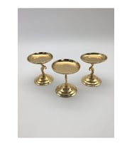 3'lü Atlı Gold Lokumluk, Çay ve Kahve Yanı Sunumluk, Metal Şekerlik, Makaronluk (Altın)