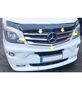 Mercedes Sprinter W906 Krom Ön Panjur 5 prç. 2013-2018 P.Çelik