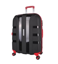 Bagacar IV Sert Silikon Kırılmaz Orta Boy Valiz Siyah Kırmızı