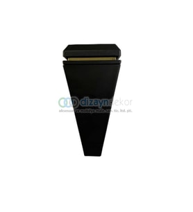 Kare Konik Mobilya Dolap Ayağı Mat Siyah Altın 18 Cm