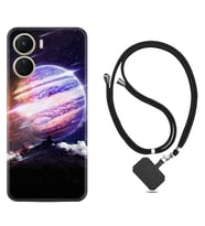 Vivo Y16 Kılıf Silikon Boyun Askılı İpli Desenli Silikon Super Planet 1797