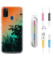 Samsung M21 M22 M23 M30 M31S M32 Kılıf Kablo Koruma Spiral Silikon Güzel Çiçekler 1712