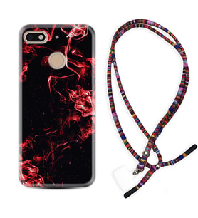 General Mobile GM8 Go GM9 GM20 Pro Plus Kılıf Boyun Asklı Rasta Silikon Red Smoke 1745