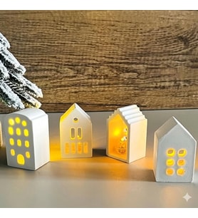 Dörtlü Mini Ev Silikon Kalıp 5.3x2.5 Cm