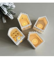 Dörtlü Mini Ev Silikon Kalıp 5.3x2.5 Cm