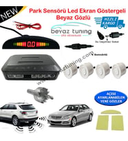 Park Sensörü Göstergeli Led Ekranlı Ses İkazlı Beyaz